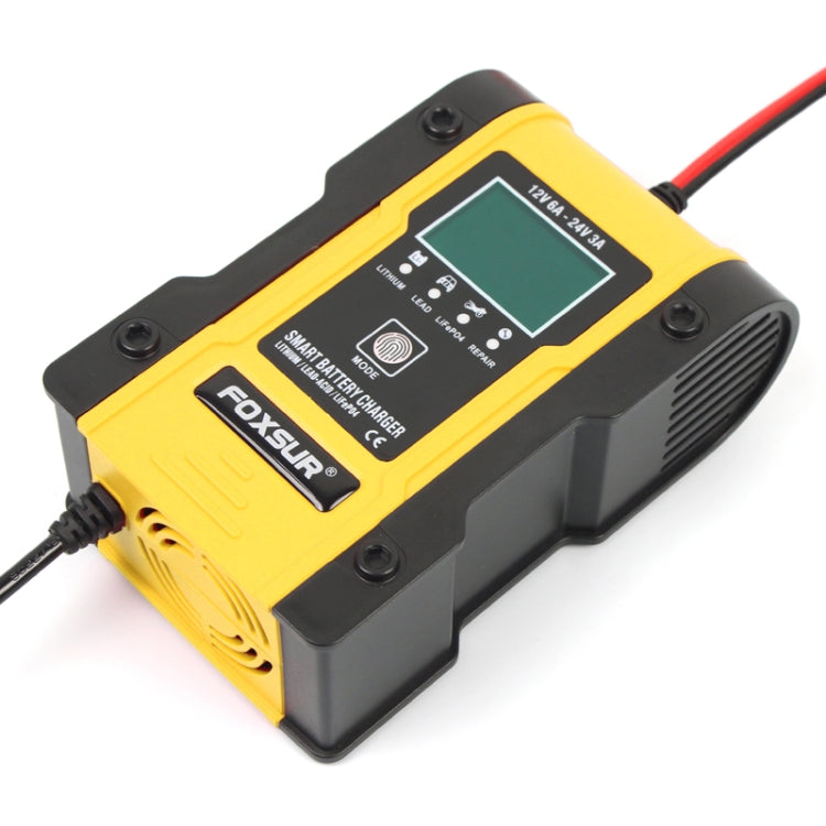 FOXSUR 12V-24V Car Motorcycle Repair Battery Charger AGM Charger Color:Yellow(UK Plug) - free shipping - PMC TechLife - Order now!