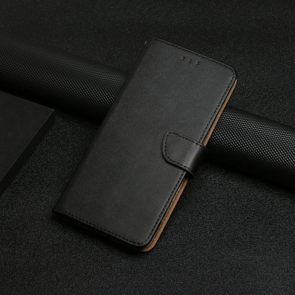 For Honor 200 Smart Global HT02 Genuine Leather Fingerprint-proof Flip Phone Case(Black)