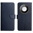 For Honor X9c Smart HT02 Genuine Leather Fingerprint-proof Flip Phone Case(Blue) - Honor Cases by PMC TechLife | Online Shopping South Africa | PMC TechLife | Buy Now Pay Later Mobicred