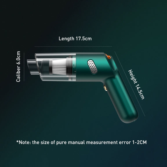 KBN-010 10000Pa Powerful Car Cordless Vacuum Cleaner Handheld Cleaning Tool, Spec:Standard Version(Dark Green)