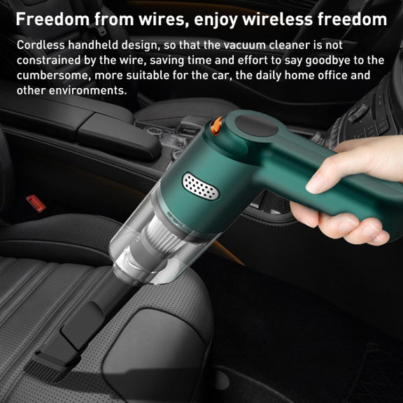 KBN-010 10000Pa Powerful Car Cordless Vacuum Cleaner Handheld Cleaning Tool, Spec:Standard Version(Dark Green)