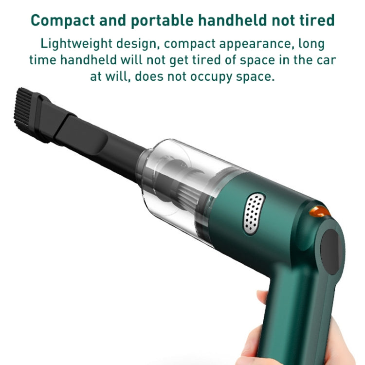 KBN-010 10000Pa Powerful Car Cordless Vacuum Cleaner Handheld Cleaning Tool, Spec:Standard Version(Dark Green)