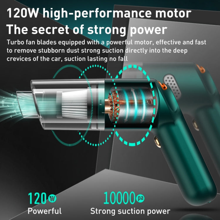 KBN-010 10000Pa Powerful Car Cordless Vacuum Cleaner Handheld Cleaning Tool, Spec:Deluxe Version(White)