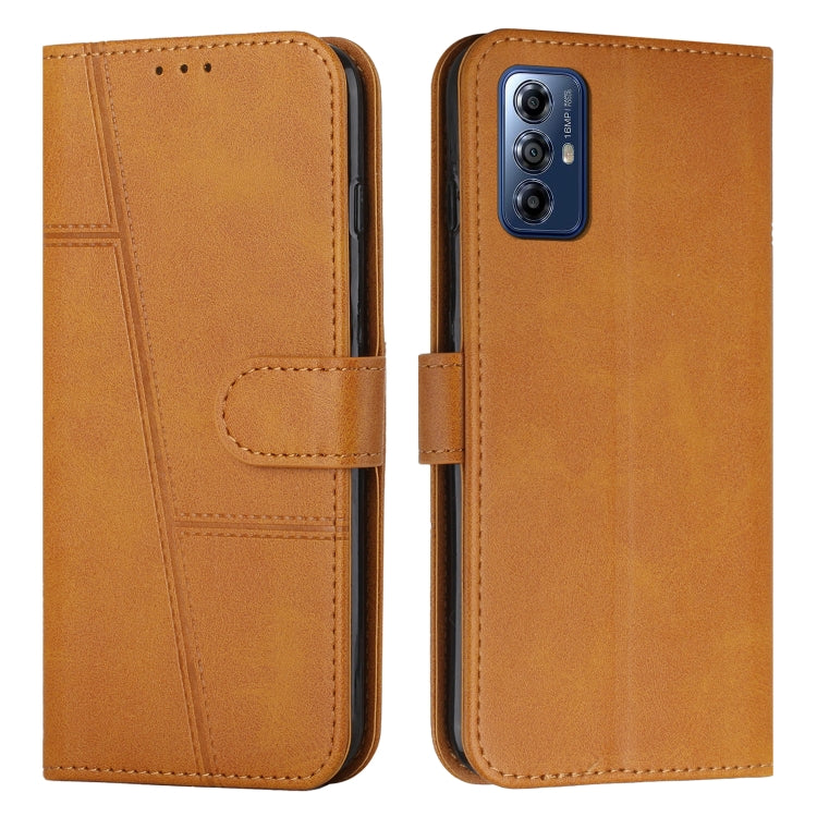 For Motorola Moto G Play 5G 2024 Stitching Calf Texture Buckle Leather Phone Case(Yellow) - Motorola Cases by PMC Jewellery | Online Shopping South Africa | PMC Jewellery | Buy Now Pay Later Mobicred