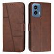 For Motorola Moto G Play 5G 2024/G 5G 2024 Stitching Calf Texture Buckle Leather Phone Case(Brown) - Motorola Cases by PMC Jewellery | Online Shopping South Africa | PMC Jewellery | Buy Now Pay Later Mobicred