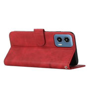 For Motorola Moto G Play 5G 2024/G 5G 2024 Stitching Calf Texture Buckle Leather Phone Case(Red)