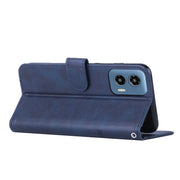 For Motorola Moto G Play 5G 2024/G 5G 2024 Stitching Calf Texture Buckle Leather Phone Case(Blue)