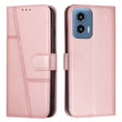 For Motorola Moto G Play 5G 2024/G 5G 2024 Stitching Calf Texture Buckle Leather Phone Case(Rose Gold) - Motorola Cases by PMC Jewellery | Online Shopping South Africa | PMC Jewellery | Buy Now Pay Later Mobicred