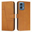 For Motorola Moto G Play 5G 2024/G 5G 2024 Stitching Calf Texture Buckle Leather Phone Case(Yellow) - Motorola Cases by PMC Jewellery | Online Shopping South Africa | PMC Jewellery | Buy Now Pay Later Mobicred