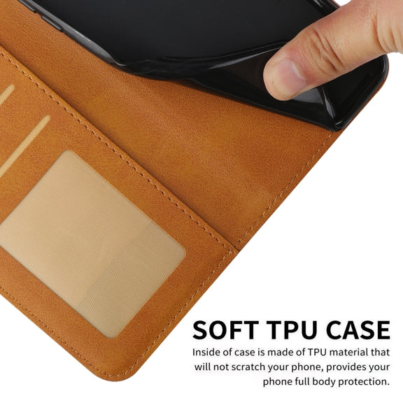 For Motorola Moto G Play 5G 2024/G 5G 2024 Stitching Calf Texture Buckle Leather Phone Case(Yellow)