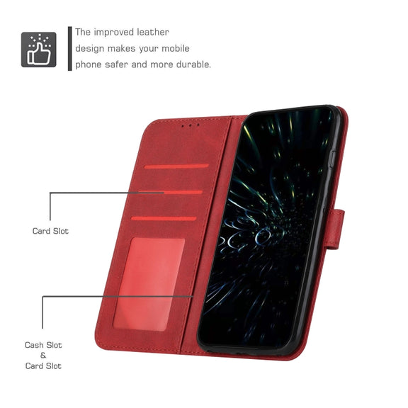 For Motorola Moto G Stylus 5G 2024 Stitching Calf Texture Buckle Leather Phone Case(Red)