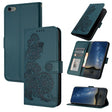 For iPhone 6 / 7 / 8 / SE 2020 Datura Flower Embossed Flip Leather Phone Case(Dark Green) - iPhone SE 2022 / 2020 / 8 / 7 Cases by PMC TechLife | Online Shopping South Africa | PMC TechLife