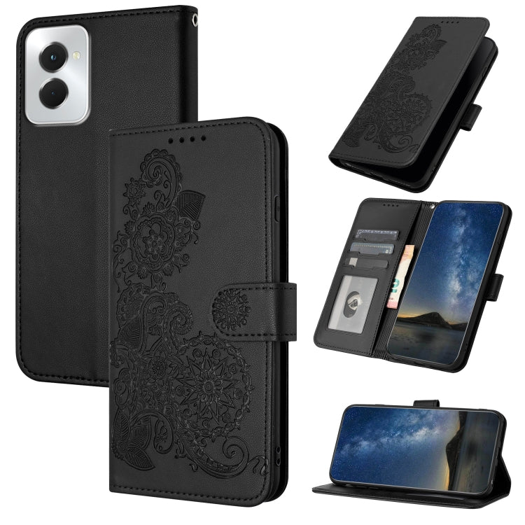 For Motorola Moto G Power 5G 2024 Datura Flower Embossed Flip Leather Phone Case(Black) - Motorola Cases by PMC Jewellery | Online Shopping South Africa | PMC Jewellery | Buy Now Pay Later Mobicred