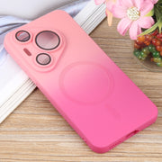 For Huawei Pura 70 Pro Liquid TPU Silicone Gradient MagSafe Phone Case(Pink Red)
