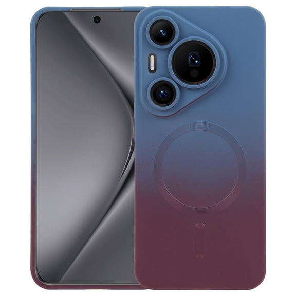 For Huawei Pura 70 Liquid TPU Silicone Gradient MagSafe Phone Case(Blue Purple)