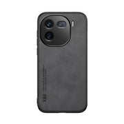 For vivo iQOO 12 Pro Skin Feel Magnetic Leather Back Phone Case(Dark Grey)