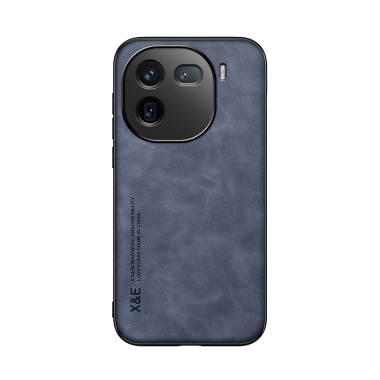 For vivo iQOO 12 Pro Skin Feel Magnetic Leather Back Phone Case(Blue) - iQOO 12 Pro Cases by PMC TechLife | Online Shopping South Africa | PMC TechLife