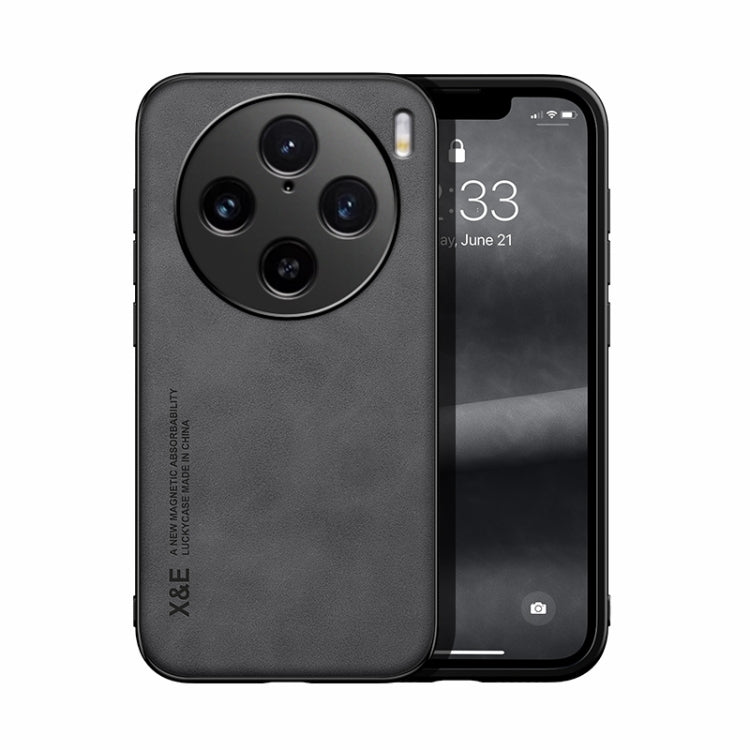 For vivo X100 Pro Skin Feel Magnetic Leather Back Phone Case(Dark Grey) - free shipping - PMC TechLife - Order now!