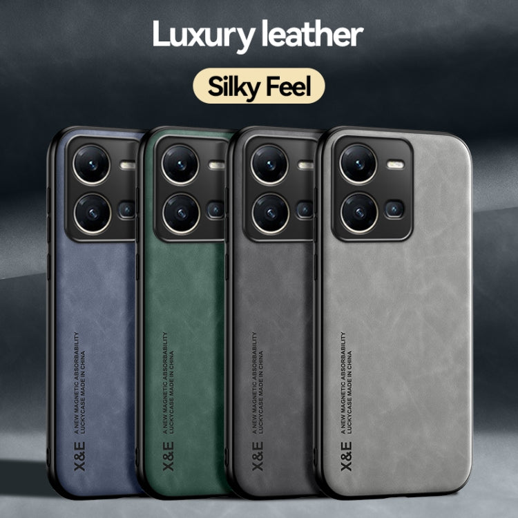 For vivo X100 Pro Skin Feel Magnetic Leather Back Phone Case(Green)