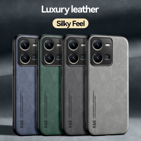 For vivo X100 Pro Skin Feel Magnetic Leather Back Phone Case(Blue)