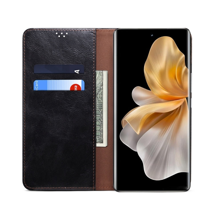 For Huawei Pura 70 Ultra Oil Wax Crazy Horse Texture Leather Phone Case(Black)