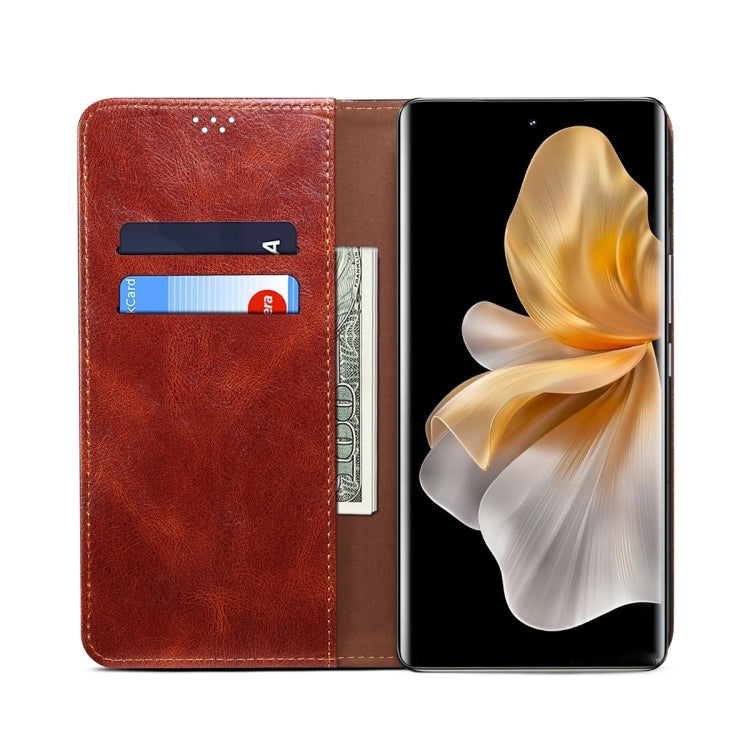 For Huawei Pura 70 Ultra Oil Wax Crazy Horse Texture Leather Phone Case(Brown) - free shipping - PMC Jewellery - Order now!