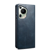 For Huawei Pura 70 Ultra Oil Wax Crazy Horse Texture Leather Phone Case(Blue)