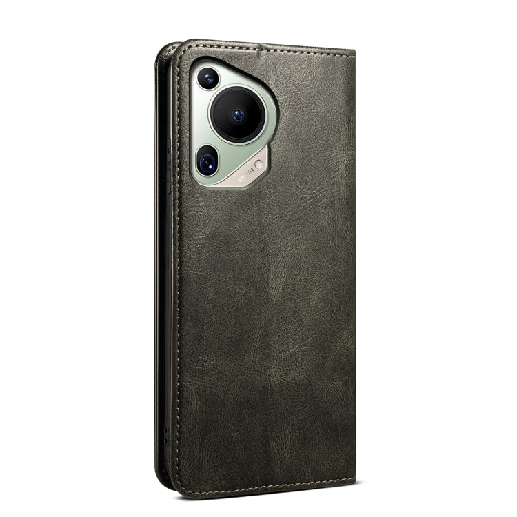 For Huawei Pura 70 Ultra Oil Wax Crazy Horse Texture Leather Phone Case(Green)