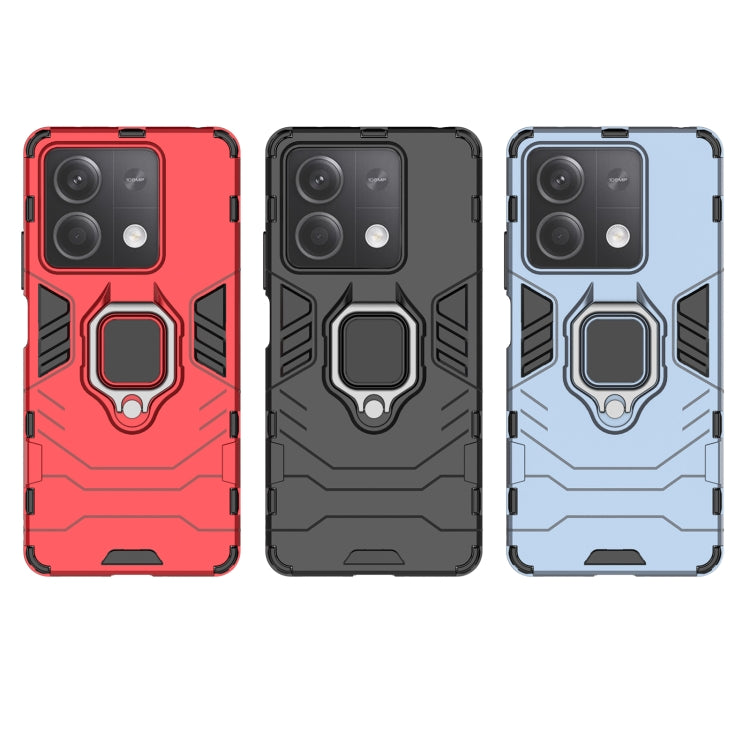 For Xiaomi Redmi Note 13 Shockproof PC + TPU Holder Phone Case(Black) - Xiaomi Cases by PMC TechLife | Online Shopping South Africa | PMC TechLife | Buy Now Pay Later Mobicred