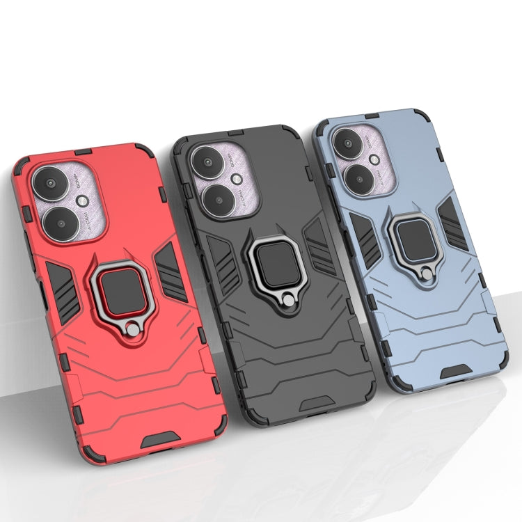 For Xiaomi Redmi 13C 4G / 5G  Shockproof PC + TPU Holder Phone Case(Black) - 13C Cases by PMC TechLife | Online Shopping South Africa | PMC TechLife | Buy Now Pay Later Mobicred