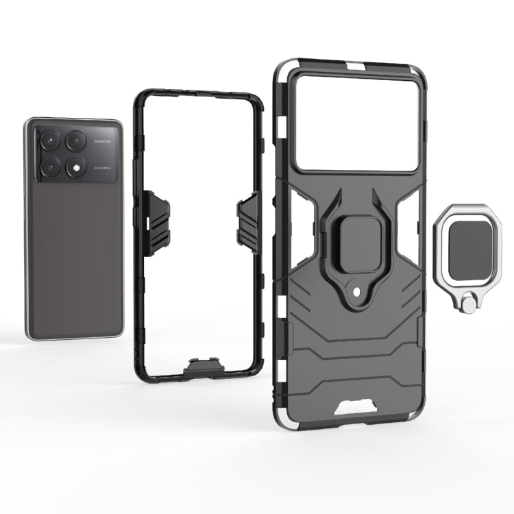 For Xiaomi Redmi K70E Shockproof PC + TPU Holder Phone Case(Navy Blue)
