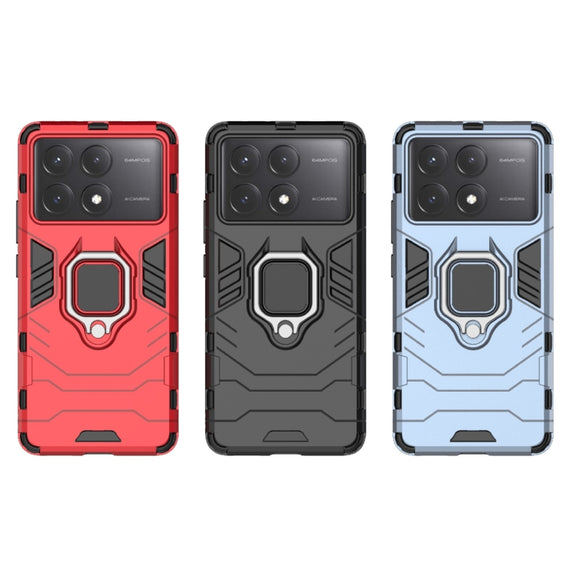 For Xiaomi Redmi K70E Shockproof PC + TPU Holder Phone Case(Navy Blue)