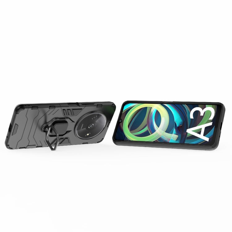 For Xiaomi Redmi A3 4G Shockproof PC + TPU Holder Phone Case(Black) - Xiaomi Cases by PMC TechLife | Online Shopping South Africa | PMC TechLife | Buy Now Pay Later Mobicred