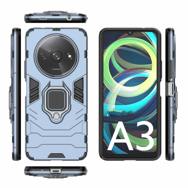 For Xiaomi Redmi A3 4G Shockproof PC + TPU Holder Phone Case(Navy Blue) - Xiaomi Cases by PMC TechLife | Online Shopping South Africa | PMC TechLife | Buy Now Pay Later Mobicred