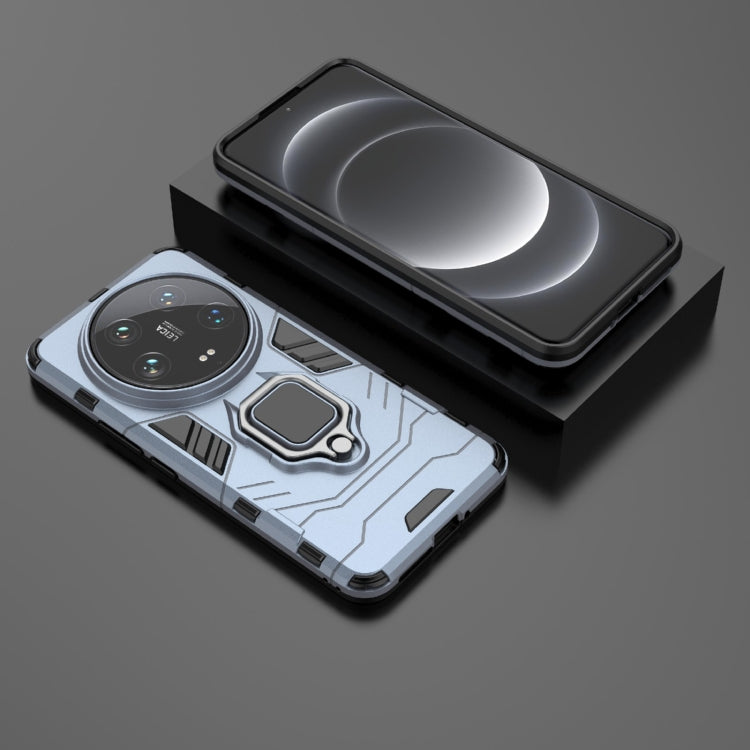 For Xiaomi 14 Ultra Shockproof PC + TPU Holder Phone Case(Navy Blue) -  by PMC TechLife | Online Shopping South Africa | PMC TechLife | Buy Now Pay Later Mobicred