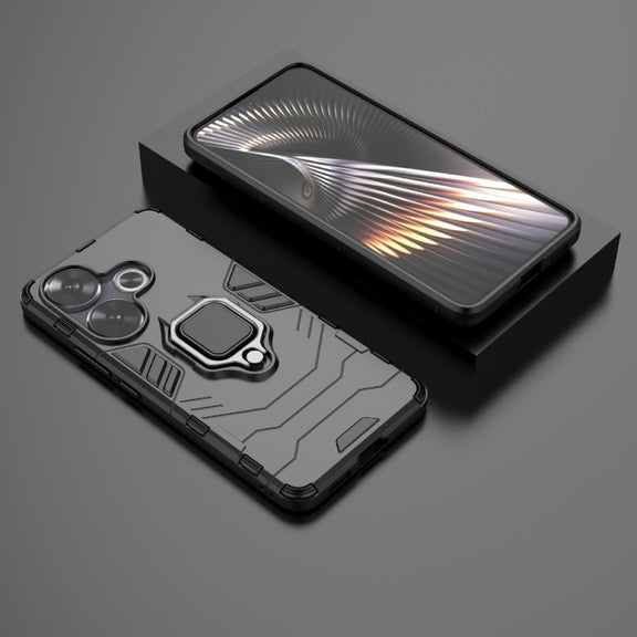 For Xiaomi Redmi Turbo 3 Shockproof PC + TPU Holder Phone Case(Black)