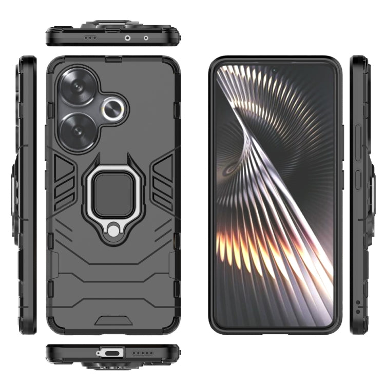 For Xiaomi Redmi Turbo 3 Shockproof PC + TPU Holder Phone Case(Black) - Xiaomi Cases by PMC TechLife | Online Shopping South Africa | PMC TechLife | Buy Now Pay Later Mobicred