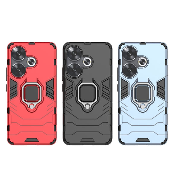 For Xiaomi Redmi Turbo 3 Shockproof PC + TPU Holder Phone Case(Black)