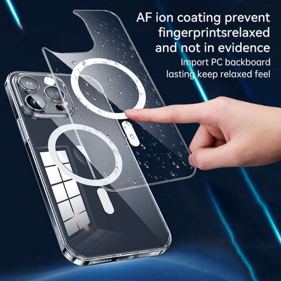 For iPhone 16 Pro Max SULADA Jingpin Series MagSafe All-inclusive Lens Electroplated TPU Phone Case(Transparent)