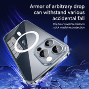 For iPhone 16 Pro Max SULADA Jingpin Series MagSafe All-inclusive Lens Electroplated TPU Phone Case(Transparent Black)