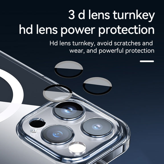 For iPhone 16 Pro Max SULADA Jingpin Series MagSafe All-inclusive Lens Electroplated TPU Phone Case(Transparent)