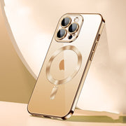 For iPhone 15 Pro SULADA MagSafe Plating TPU Shockproof Phone Soft Case(Gold)