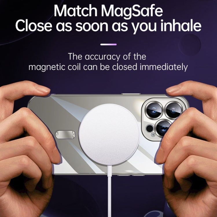 For iPhone 15 SULADA MagSafe Plating TPU Shockproof Phone Soft Case(Titanium Grey)