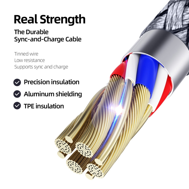 DUZZONA A7 2.4A USB to 8 Pin Charging Data Cable, Length:2m - free shipping - PMC Jewellery - Order now!