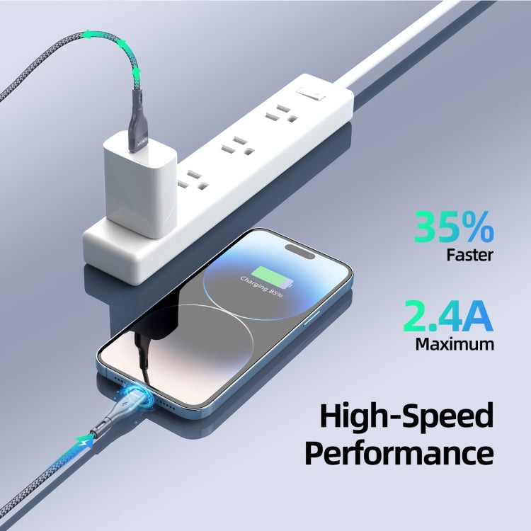 DUZZONA A7 2.4A USB to 8 Pin Charging Data Cable, Length:2m - free shipping - PMC Jewellery - Order now!