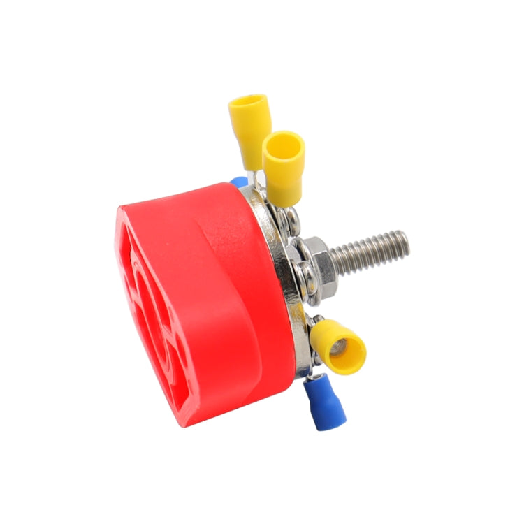 CP-4102 5/16 inch M8 RV Yacht 8-way Terminal Stud with 2pcs M5x20 Screws + Terminals(Black + Red)