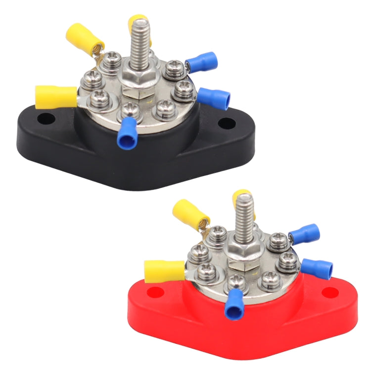 CP-4102 5/16 inch M8 RV Yacht 8-way Terminal Stud with 2pcs M5x20 Screws + Terminals(Black + Red) - Booster Cable & Clip by PMC TechLife | Online Shopping South Africa | PMC TechLife | Buy Now Pay Later Mobicred