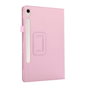 For Samsung Galaxy Tab S9+ / S10+ Litchi Texture Leather Tablet Case with Holder(Pink)