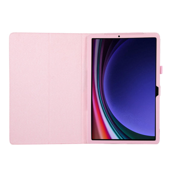 For Samsung Galaxy Tab S9+ / S10+ Litchi Texture Leather Tablet Case with Holder(Rose Red)