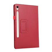 For Samsung Galaxy Tab S9+ / S10+ Litchi Texture Leather Tablet Case with Holder(Red)